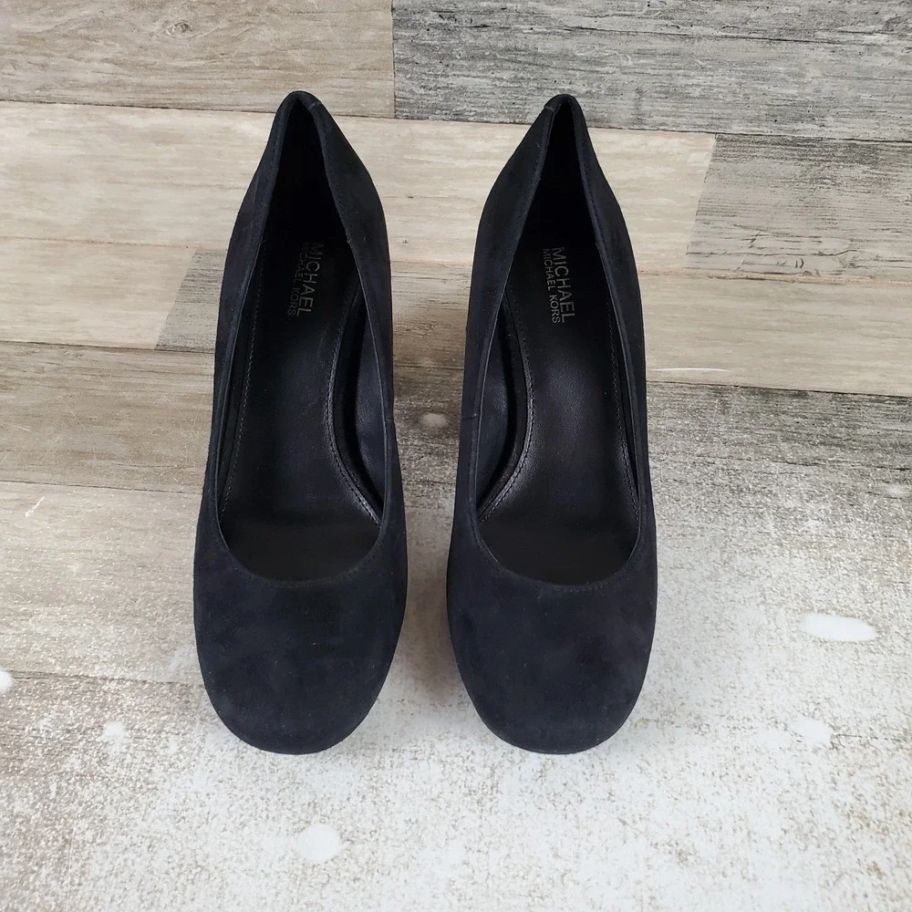 Michael Kors Porter Flex Womens Pumps Sz 6 M Black Slip On Block Heel Heels